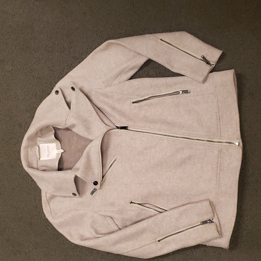 Avec Les Filles Taupe Sueded Moto Jacket
